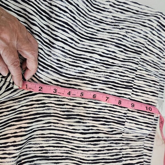 Joseph Ribkoff Black & White Striped Stretch Pullon Pants Size 10 - Picture 7 of 14